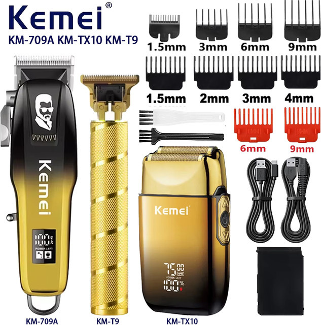 Kemei Haarschneider Barttrimmer, Gold, Herren - Bild 1