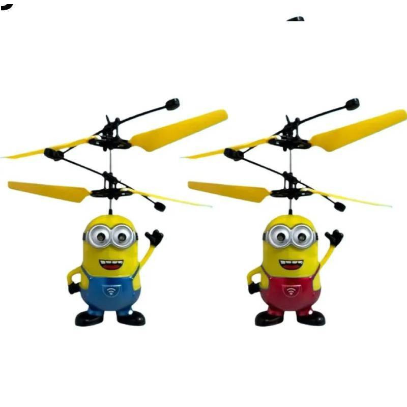 ZincHaugh Minions Hubschrauber Flugspielzeug mit LED-Lichtern rot - Bild 2