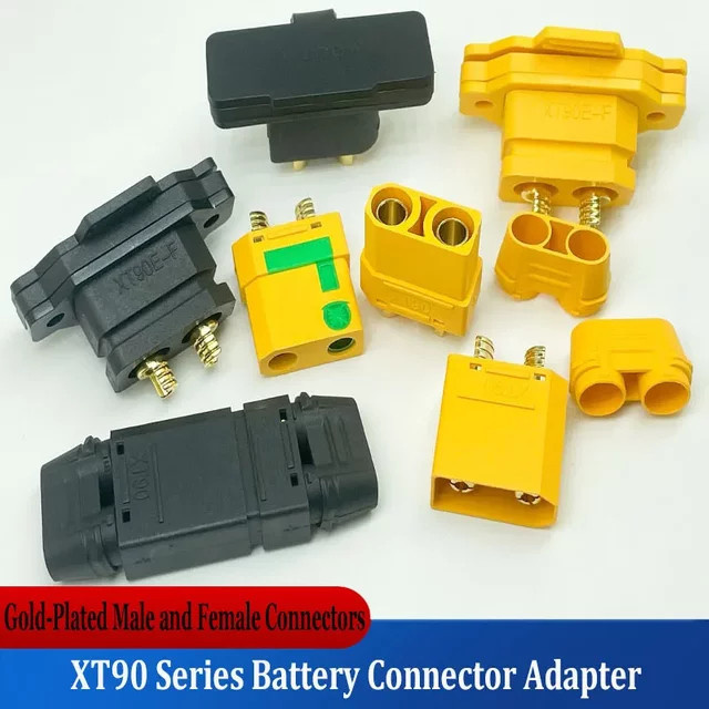 Bytebattle XT90 Stecker und Buchsen Set für Aeromodellbau, vergoldete Stromversorgungsanschlüsse XT90E-M und XT90E-F mit Zubehör - Bild 1