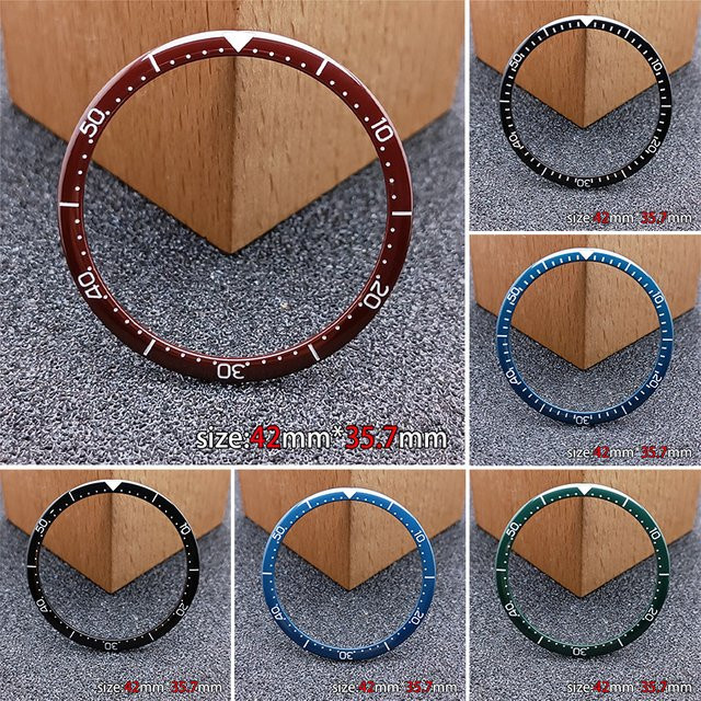 Keramik Lünette, Schwarz, 42,9 mm x 35,7 mm, Uhrenzubehör - Bild 1