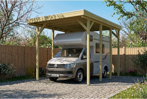 SKANHOLZ Caravan-Carport Friesland aus Fichte mit Stahldach in Grün, B: 402 cm, T: 555 cm - Bild 1