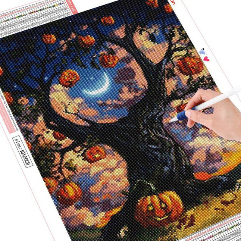 FIYO Diamond Painting Set Baum Landschaft Wanddekoration Mehrfarbig B: 30 cm x H: 20 cm - Bild 1