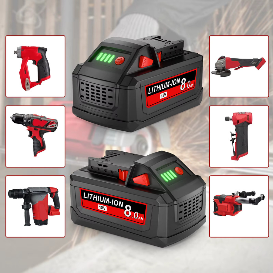 Milwaukee 18V Li-Ion Ersatzakku mit 8000mAh in Schwarz für M18 Werkzeuge - Bild 3