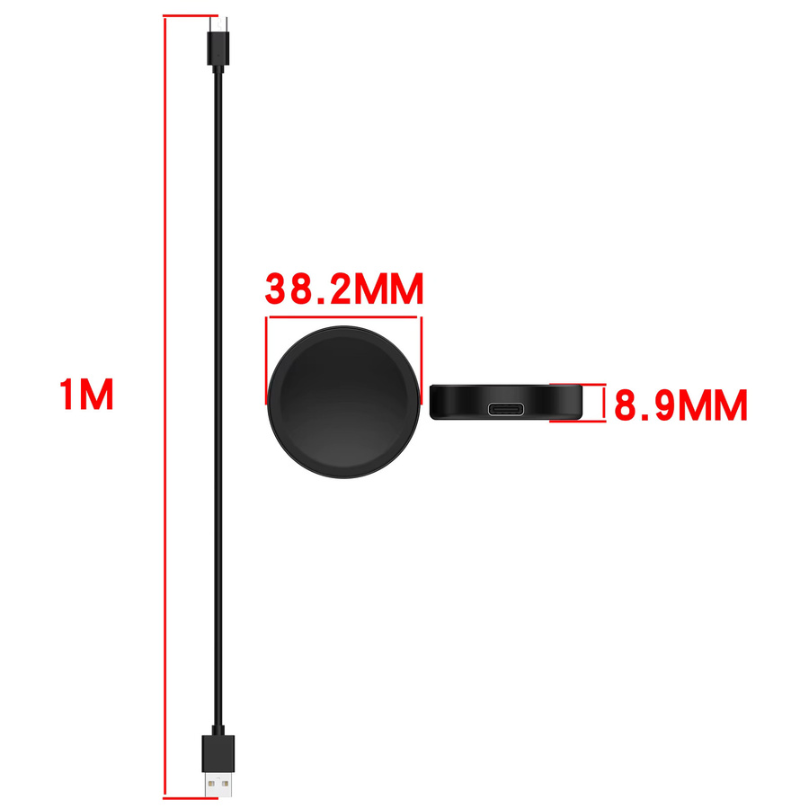 Hujerl Ladestation für Samsung Galaxy Watch 8 Ultra 47 mm, Watch 7, Active 2, Watch 6 Classic 43 mm und Watch 5 Pro mit Kabel in Schwarz und Weiß - Bild 2