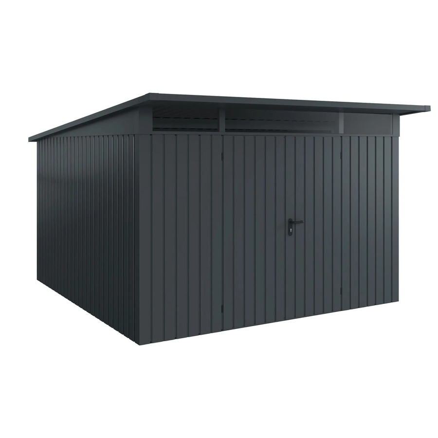 EcoStar Gerätehaus Euroline Pultdach in Anthrazitgrau mit 2-flügeliger Tür und Acrylglas-Oberlicht, B: 358 cm, T: 325 cm - Bild 2