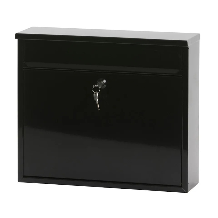 PROREGAL Wandbriefkasten Granadan aus Stahl mit Einwurfsklappe in Schwarz, H x B x T: 31,5 x 36 x 11 cm, Einwurföffnung 32 x 4 cm - Bild 2