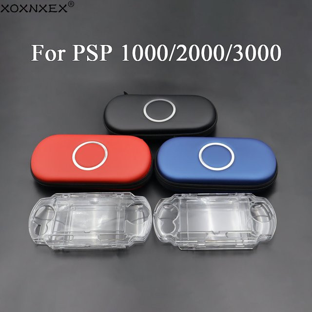 Sony 2-in-1 Hartschalen-Tragetasche für PSP 1000, 2000 und 3000 inklusive transparenter Schutzhülle in Rot, Blau oder Schwarz - Bild 1