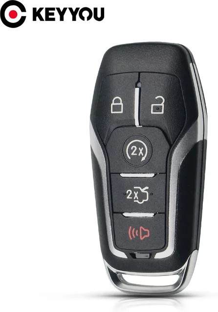 KEYYOU Smart Auto Schlüssel Shell Fall für Ford Fusion Explorer Mustang Mondeo Kuka, Schwarz, 3/4/5 Tasten - Bild 1