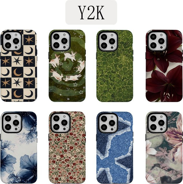 Luxuriöse Lily Handyhülle im Y2K-Style für Apple iPhone 11 bis iPhone 17 Pro Max Plus in Doppelschicht-Ausführung - Bild 1