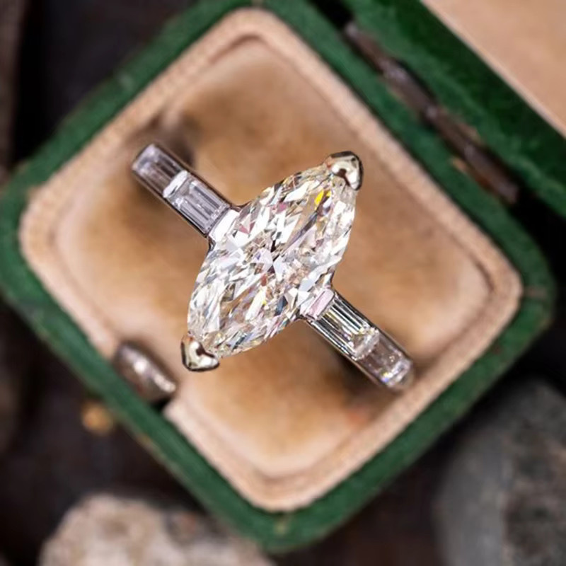 Huitan Ringe, Marquise Zirkonia, Silber, Damen - Bild 4