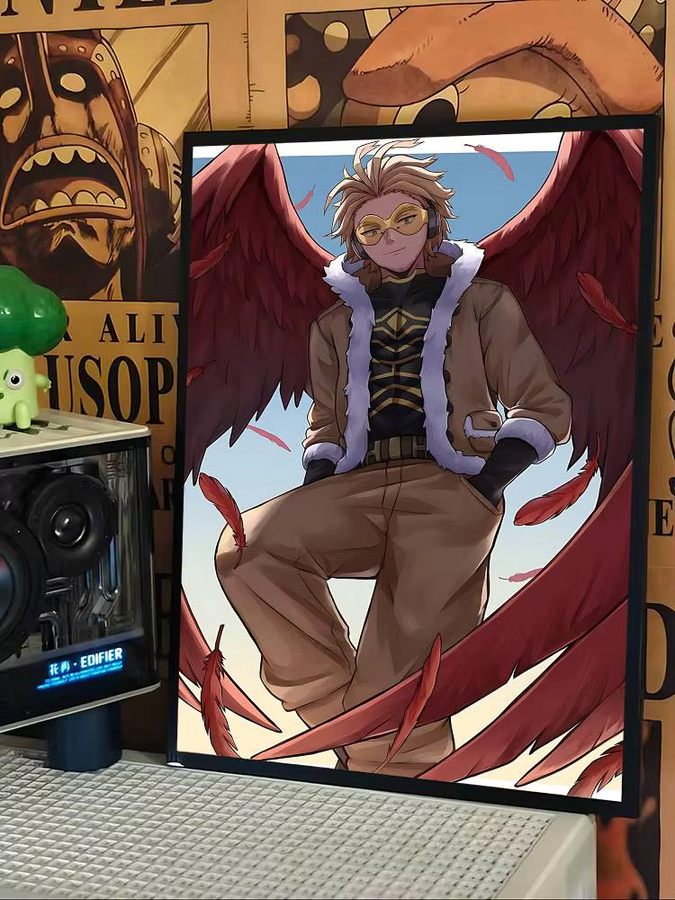Wasserfestes Anime My Hero Academia Hawks Cartoon-Poster als klebriger Papieraufkleber für deine Heimdekoration, Mehrfarbig - Bild 6