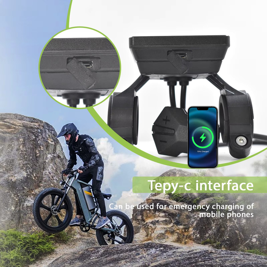 Haytrix M5C-2 Elektrischer Fahrradcomputer mit Bluetooth und LCD-Display in Schwarz - Bild 5