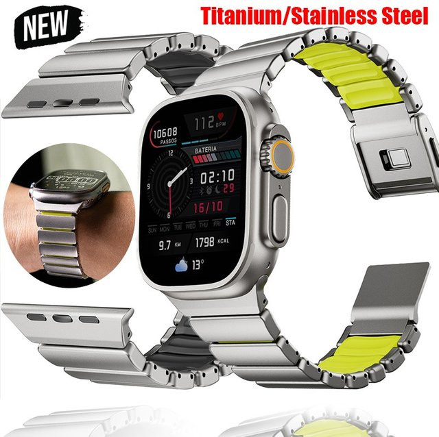 OAKCHARM Uhrenarmband Titan, Silikon, Silber, Unisex - Bild 1