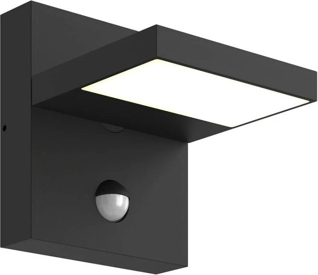 Lucande LED Außenwandleuchte Silvan in Schwarz aus Aluminium mit Bewegungsmelder und IP54 Schutz - Bild 1