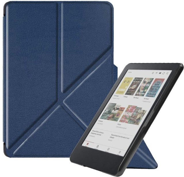 Auto Wake/Sleep E-Reader Hülle für Rakuten Kobo Clara Color BW 2024, Universal Smart Cover aus PU Leder, Schwarz - Bild 1