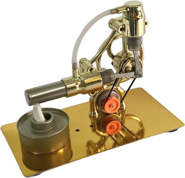 MagiDeal Heißluft-Stirlingmotor, Goldmotor, Miniatur-Dampf-Fysik-Modell, Spielzeuglabor, Metall - Bild 1