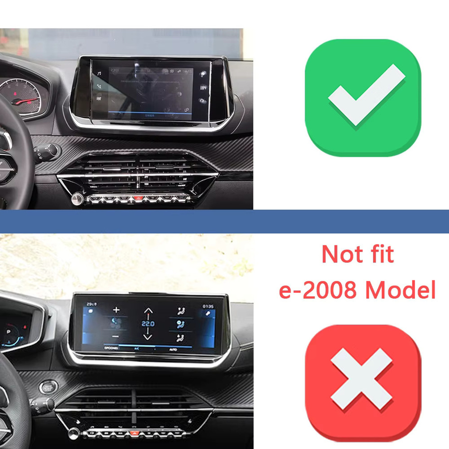 Handyhalterung für Peugeot mit kabelloser Ladefunktion und fester Basis für Multimedia-Bildschirme, Schwarz - Bild 2
