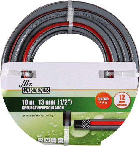 Mr. GARDENER Kreuzgewebeschlauch Classic, 1/2 Zoll, bunt, Länge: 10 m - Bild 1