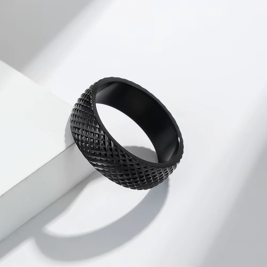 Ring Edelstahl, geometrisch, facettiert, Unisex - Bild 1