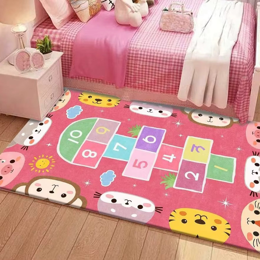 VIKAMA Flanell-Kinderteppich mit Parkplatz-Motiv für die Früherziehung, Mehrfarbig, B/T: 120 x 120 cm - Bild 1