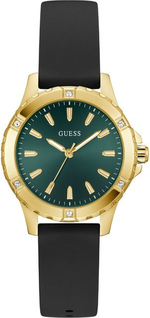 Guess Armbanduhr, Quarz, Edelstahl, Silikon, Grün, 35 mm, Damen - Bild 1