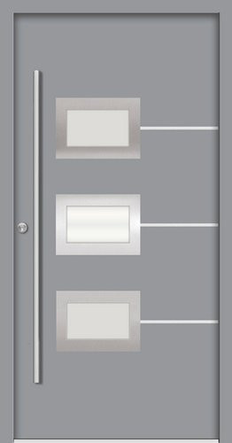 Splendoor Haustür ATHEN Prime aus Aluminium mit Glaseinsatz in Verkehrs Grau, H: 210,0 cm x B: 100,0 cm x T: 7,0 cm - Bild 1