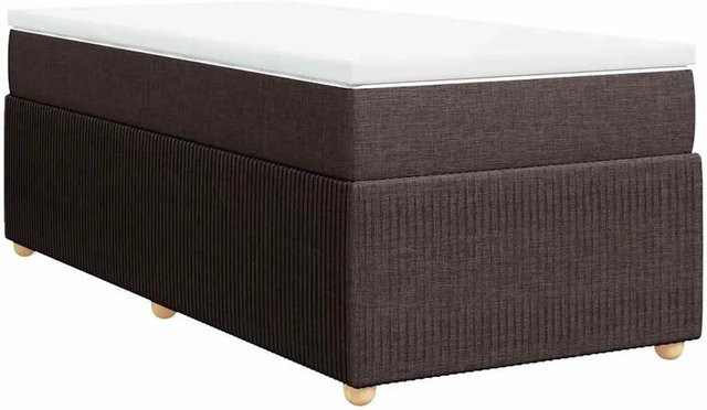 vidaXL Boxspringbett mit Matratze Dunkelbraun Hybrid-Konstruktion mit Taschenfederkern B/T: 90 x 190 cm - Bild 1