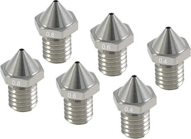FlashForge C3P Nozzle Kit für FDM-Drucker in Silber, Durchmesser 0,4 mm, 0,6 mm und 0,8 mm - Bild 1