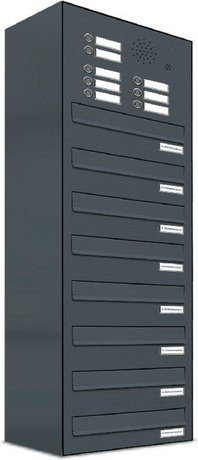 AL Briefkasten-System für 8 Parteien mit Zaundurchwurf, grau, B/H/T: 153,367 x 115,0 x 27,5 cm - Bild 1