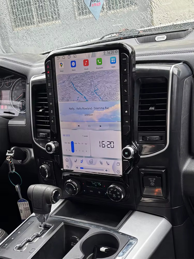 roadonline Android 15 Autoradio 14,5 Zoll für Dodge RAM 1500 2500 2008-2012 mit kabellosem Carplay, GPS-Navigation und Multimedia-Player in Schwarz - Bild 6