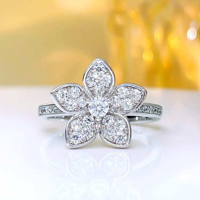 Huitan Fingerring, silberfarben, Zirkonia, Damen - Bild 1
