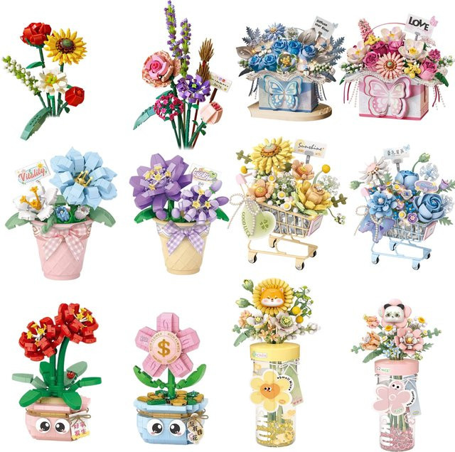 LOZ Blumen-Bausteine Bouquet-Set, Natur, Bunt / Mehrfarbig - Bild 1