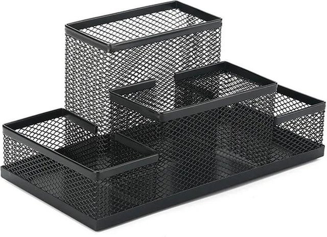 Spark3 Multifunktionaler Schreibtisch Organizer aus Metall mit Stifthalter in Schwarz - Bild 1