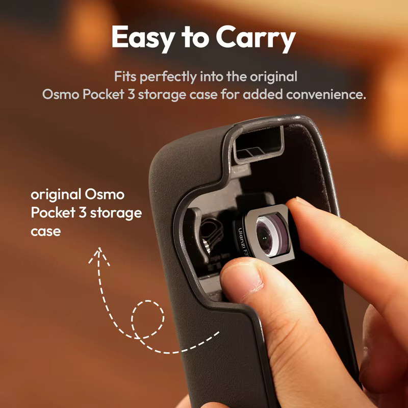 Ulanzi F35 Magnetisches 1,5X Teleobjektiv mit Weitwinkel 112 Grad für DJI Osmo Pocket 3 und Pocket 4, Schwarz - Bild 4