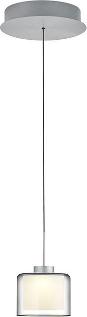 Elements Klara 20648 LED-Pendelleuchte aus Aluminium und Glas in Silber, dimmbar, warmweiß (2700K), Durchmesser: 15 cm, Höhe: 90 cm - Bild 1