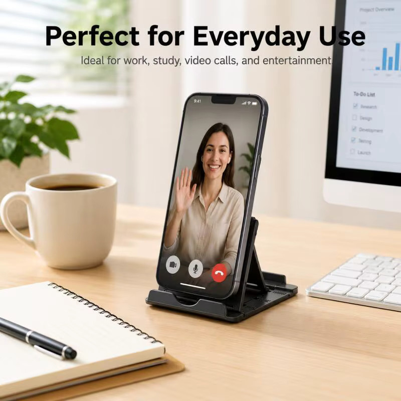 Faltbarer Telefonständer in Blau, verstellbarer tragbarer Desktop-Halter für Smartphone und Tablet für Schreibtisch und Reisen - Bild 2