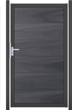 GroJaViento Zauntor Sichtschutz in Steingrau mit anthrazitfarbenem Rahmen B/H: 100 x 180 cm