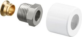 Oventrop Klemmringverschraubungs-Set Combi E 1-fach, Messing, Silber, G 1/2 AG x 15 mm - Bild 1
