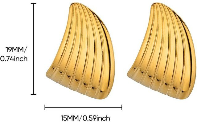 Ohrstecker Edelstahl, Goldfarben, Damen - Bild 1