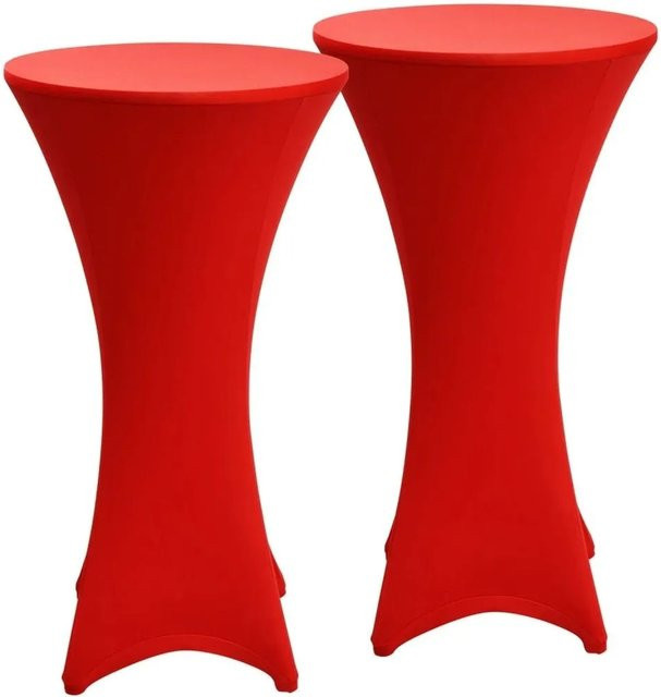 Beautissu Stretch Tischdecke für Stehtisch und Bistrotisch, 2er Set, Rot, Durchmesser: 80 cm - Bild 1
