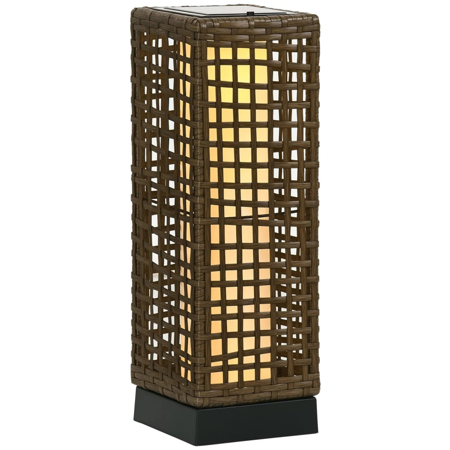Furnicato Solar Außenleuchte in Rattanoptik mit LED und Dämmerungssensor, Schwarz, B/T/H: 15,5 x 15,5 x 46 cm - Bild 2