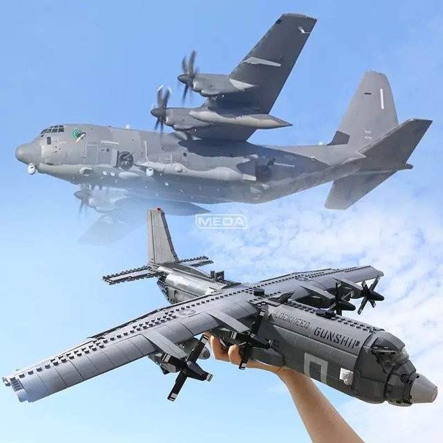 MEOA AC130 Luft Kanonenboot, Flugzeug, Bausteine, Modell Flugzeug - Bild 1
