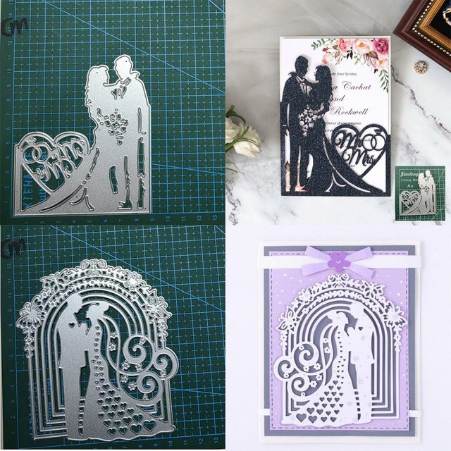 Metall Stanzform Hochzeit Paar für Scrapbooking und Papierhandwerk - Bild 1