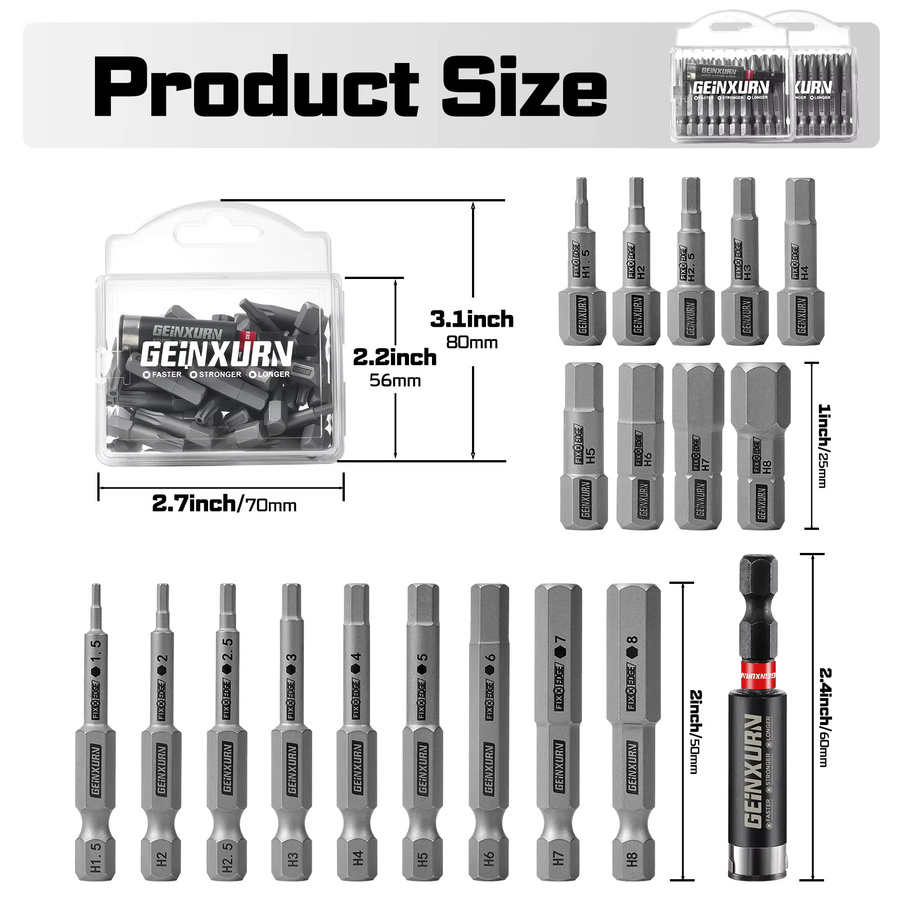 Geinxurn 81-teiliges Schraubendreher-Bit-Set mit S2-Stahl-Einsätzen und Bithalter für Reparaturen - Bild 2