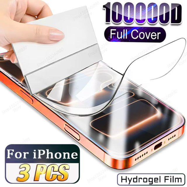 Amour Brave 3er-Pack Hydrogel-Displayschutzfolie für iPhone 17 Air 16e 15 14 13 12 11 Pro Max Plus transparent - Bild 1