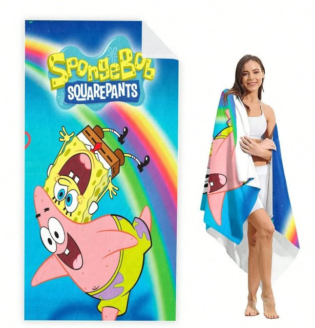 Potdemiel SpongeBob Strandtuch in Multicolour, hochsaugfähiges Badetuch für Strand und Badezimmer - Bild 1