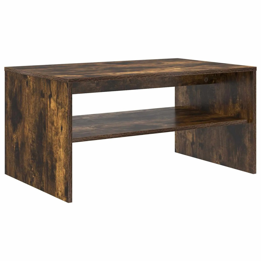 vidaXL Couchtisch aus Holz in Geräucherte Eiche, modern und rechteckig, B/T/H: 80 x 50 x 40 cm - Bild 2