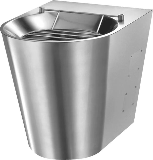 Delabie Fäkalienausguss XL P bodenstehend aus Edelstahl in Silber, B/T/H: 57 x 48 x 44 cm - Bild 1
