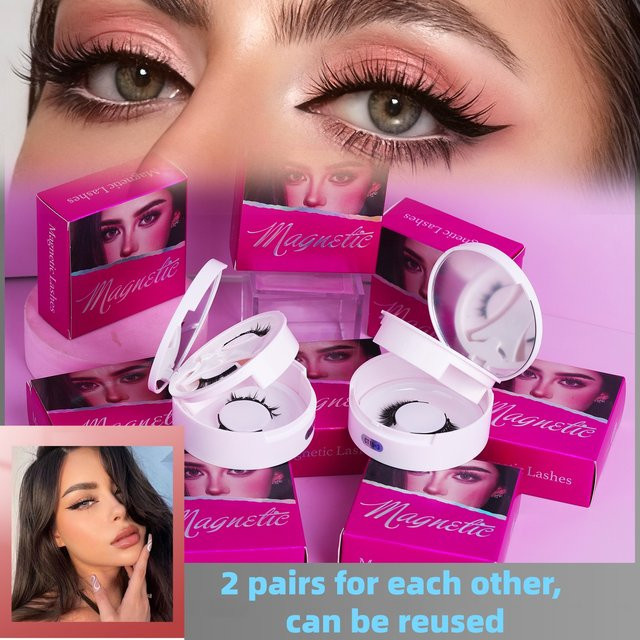 GIOIO Magnetische Wimpern und Pinzetten-Set, 2 Paar, Natürlich, Unisex - Bild 1