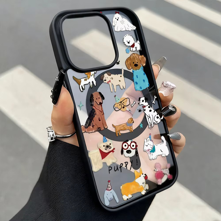 Stoßfeste magnetische iPhone Handyhülle mit Tier-Design und Umhängeband in Multicolour, matte Acryl-Abdeckung für iPhone 17 Pro Max bis iPhone 11 - Bild 2